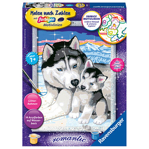 4005556284795 - Malen nach Zahlen - Jeder kann malen (Mal-Sets) Bildgröße 18 x 24 cm Ravensburger Malen nach Zahlen 28479 - Husky Kuss - Kinder ab 7 Jahren