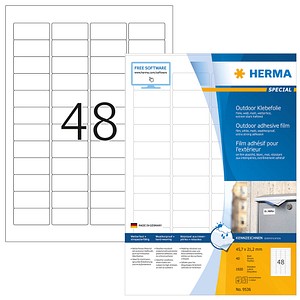 1.920 HERMA Folien-Kraftklebe-Etiketten 9536 weiß 45,7 x 21,2 mm