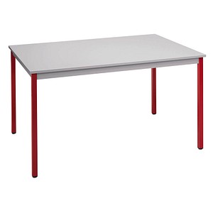 3700245510308 - Schreibtisch 188RGR 65-130cm (H) 180x80cm (BxT) rechteckig grau   rot 3700245510308 SODEMATUB