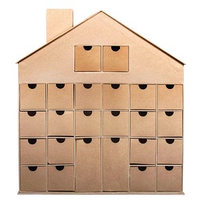 4006166418389 - Adventskalender Pappmaché-Haus beige 4006166418389 - Adventskalender Pappmaché-Haus beige