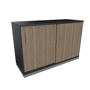 4260429767120 - fm Schiebetürenschrank Sidney 4260429767120 lavagrau eiche natur 1 Fachboden 1200 x 442 x 781 cm