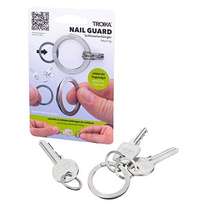 TROIKA® Schlüsselanhänger NAIL GUARD silber