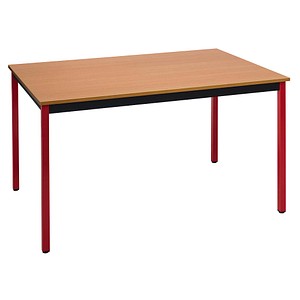 3700245510193 - Schreibtisch 148RHR 65-130cm (H) 140x80cm (BxT) rechteckig buche   rot 3700245510193 SODEMATUB