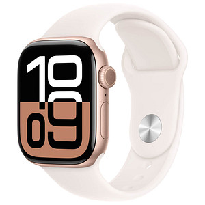 0195949563683 - Smartwatch APPLE Watch Series 10 Aluminium Smartwatches Gr 42 mm ohne eSIM S M Sport Band rosegold (rosa rosegold)