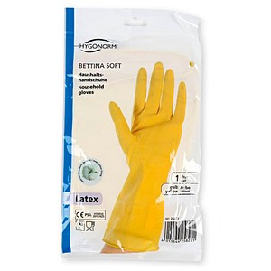 4015544258073 - 10 x Haushalts-Handschuh Latex Bettina Soft XL 30cm gelb VE=1