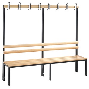 4025314601527 - Garderobenbank Basic 8052-100 Holz 196cm freistehend mit Hakenleiste buche anthrazit 4025314601527 C+P-Möbel 4025314601527 - Garderobenbank Basic 8052-100 Holz 196cm freistehend mit Hakenleiste buche anthrazit 4025314601527 C+P-Möbel