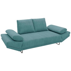 DOMO Collection 2-Sitzer Funktionssofa türkis schwarz Stoff 210,0 x 97,0 x 95,0 cm, 1 St.