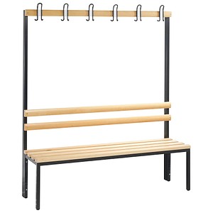 4025314598056 - Garderobenbank Basic 8051-100 Holz 150cm freistehend mit Hakenleiste buche anthrazit 4025314598056 C+P-Möbel 4025314598056 - Garderobenbank Basic 8051-100 Holz 150cm freistehend mit Hakenleiste buche anthrazit 4025314598056 C+P-Möbel