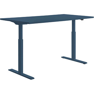 4014296927541 - E-Table elektrisch höhenverstellbarer Schreibtisch petrolblau rechteckig T-Fuß-Gestell blau 1600 x 800 cm 4014296927541 Topst