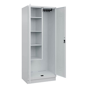 4066681660922 - Putzmittelspind Classic PLUS 1 Abteil Trennwand mittig verkürzt lichtgrau B 800 mm mit Bodensockel Drehriegel C+P