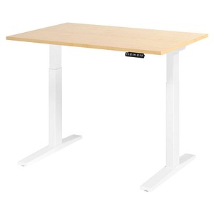 4032062190753 - HAMMERBACHER XMKA12 elektrisch höhenverstellbarer Schreibtisch ahorn rechteckig C-Fuß-Gestell weiß 1200 x 800 cm