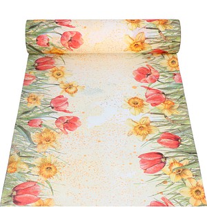 4002911763384 - Tischläufer Tulips & Daffodils 37013 mehrfarbig 400 cm x 240 m 1 St