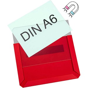 4052301036369 - Sichttaschen Magnetisch DIN A6 rot glatt 10 St