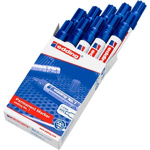 4004764426812 - edding Permanentmarker Marker  No1 blau 10Stck 10 - 50 mm Blau