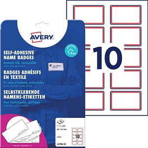 4004182074848 - AVZ L4786-20 - Namens-Etiketten Acetatseide 80 x 50 mm 200 Stück roter Rand 4004182074848 - AVZ L4786-20 - Namens-Etiketten Acetatseide 80 x 50 mm 200 Stück roter Rand