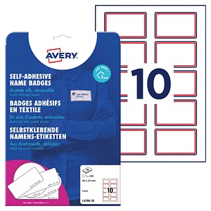 4004182074848 - AVZ L4786-20 - Namens-Etiketten Acetatseide 80 x 50 mm 200 Stück roter Rand 4004182074848 - AVZ L4786-20 - Namens-Etiketten Acetatseide 80 x 50 mm 200 Stück roter Rand