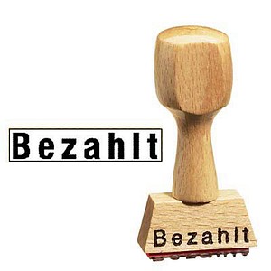 4044589132307 -  Textstempel L214 mit Text Bezahlt Holz braun