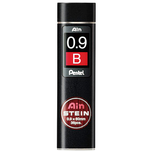 Pentel Ain Stein C279 Feinminen-Bleistiftminen schwarz B 0,9 mm, 36 St.