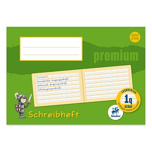Staufen® Schreiblernheft Premium Lineatur 1q liniert DIN A5 quer ohne Rand, 16 Blatt