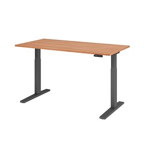 4032062185629 - Sitz-Steh-Schreibtisch VXMKA16 N G elektrisch höhenverstellbar 70-120cm (H) 160x80cm (BxT) rechteckig nussbaum graphit 403 4032062185629 - Sitz-Steh-Schreibtisch VXMKA16 N G elektrisch höhenverstellbar 70-120cm (H) 160x80cm (BxT) rechteckig nussbaum graphit 403