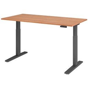 4032062185629 - Sitz-Steh-Schreibtisch VXMKA16 N G elektrisch höhenverstellbar 70-120cm (H) 160x80cm (BxT) rechteckig nussbaum graphit 403 4032062185629 - Sitz-Steh-Schreibtisch VXMKA16 N G elektrisch höhenverstellbar 70-120cm (H) 160x80cm (BxT) rechteckig nussbaum graphit 403