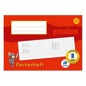 Staufen® Zahlenlernheft Premium Lineatur R kariert DIN A5 quer ohne Rand, 16 Blatt