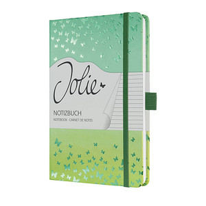 4004360797859 - 2 x Notizbuch Jolie Hardcover A5 Butterfly Confetti Lime liniert