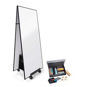 4004360767845 - SIGEL Whiteboard-Set mit Ständer Tent-use Meet up 900 x 1800 cm weiß schwarz Aluminium