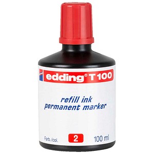 Edding Nachfülltinte edding T 100 für edding Permanentmarker 100ml rot