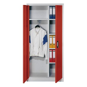 4064615190019 - Garderobenschrank 9260-30 Stahl abschließbar 5 OH 93 x 195 x 40 cm rot lichtgrau 4064615190019 C+P-Möbel