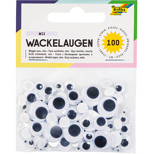 folia Wackelaugen weiß sortiert Ø unterschiedlich mm 100 St.