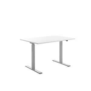 4014296860497 - Sitz-Steh-Schreibtisch E-Table TTS12080GW elektrisch höhenverstellbar 70-120cm (H) 120cmx80cm (BxT) rechteckig weiß   Lichtg