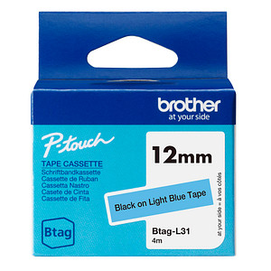 4977766836203 - Schriftband Btag Btag-L31 BTAGL31 12 mm schwarz auf blau 4977766836203 Brother