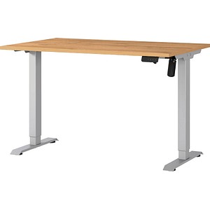 4005949801905 - GERMANIA Boras höhenverstellbarer Schreibtisch grandson-eiche rechteckig T-Fuß-Gestell silber 1200 x 800 cm 4005949801905 - GERMANIA Boras höhenverstellbarer Schreibtisch grandson-eiche rechteckig T-Fuß-Gestell silber 1200 x 800 cm