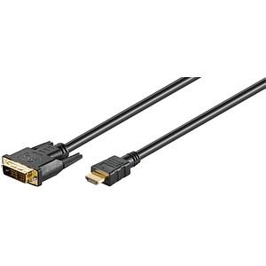 goobay HDMI A/DVI-D Kabel 5,0 m schwarz, 1 St.