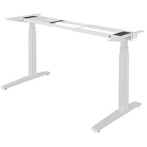 0043859756605 - Levado Elektrisch Höhenverstellbar Sitz-Stehschreibtischgestell Rechteckig Weiß T-Fuß 1829 (B) x 698 (T) x 1257 (H) mm MFC (Melaminbeschichtete Spanplatte) PVC (Polyvinylchlorid) Stahl