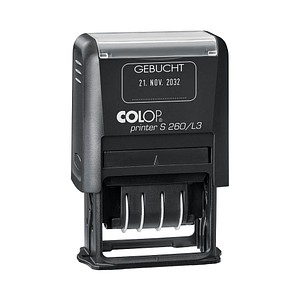 9004362556190 - Datumstempel mit Text Gebucht Printer S 260 L3 N selbstfärbend blau rot ohne Logo 1 St
