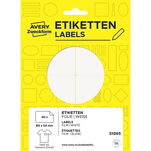 4004182510650 - 40 Namensetiketten weiß 800 x 540 mm