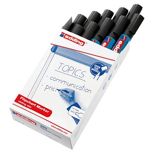 edding 380 Flipchart-Marker schwarz 1,5 - 3,0 mm, 10 St.