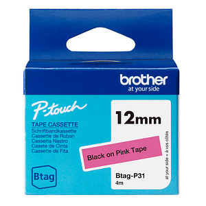 4977766836005 - Schriftband Btag Btag-P31 BTAGP31 12 mm schwarz auf pink 4977766836005 Brother