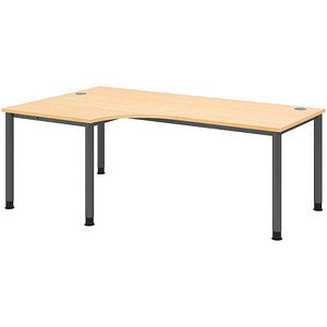 4032062310861 - HAMMERBACHER HS82 höhenverstellbarer Schreibtisch ahorn L-Form 5-Fuß-Gestell grau 2000 x 800 1200 cm 4032062310861 - HAMMERBACHER HS82 höhenverstellbarer Schreibtisch ahorn L-Form 5-Fuß-Gestell grau 2000 x 800 1200 cm