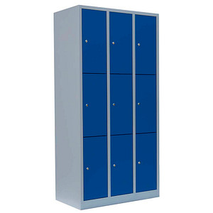 4061815517622 - Schließfachschrank enzianblau lichtgrau 520331 9 Schließfächer 885 x 500 x 1800 cm 4061815517622 LÜLLMANN