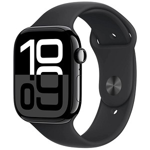 0195949563744 - Smartwatch APPLE Watch Series 10 Aluminium Smartwatches Gr 46 mm ohne eSIM S M Sport Band schwarz (schwarz schwarz) 0195949563744 - Smartwatch APPLE Watch Series 10 Aluminium Smartwatches Gr 46 mm ohne eSIM S M Sport Band schwarz (schwarz schwarz)
