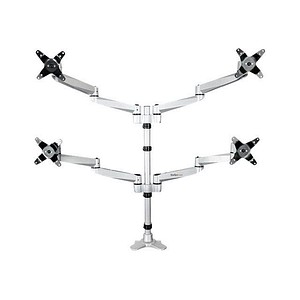 StarTech.com Monitor-Halterung ARMQUADPS ARMQUADPS silber für 4 Monitore, Tischklemme