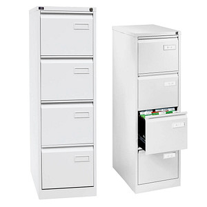 5020073703627 - BISLEY LIGHT Hängeregistraturschrank verkehrsweiß 4 Schubladen 413 x 622 x 1321 cm