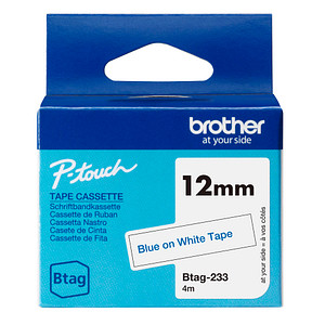 4977766835855 - Schriftband Btag Btag-233 BTAG233 12 mm blau auf weiß 4977766835855 Brother