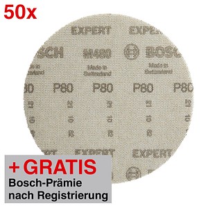 4059952540382 - AKTION 50 BOSCH EXPERT M480 Net Best for Wood and Paint Schleifblätter 120 mit Prämie nach Registrierung 4059952540382 - AKTION 50 BOSCH EXPERT M480 Net Best for Wood and Paint Schleifblätter 120 mit Prämie nach Registrierung
