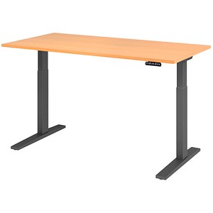 4032062185605 - Sitz-Steh-Schreibtisch VXMKA16 6 G elektrisch höhenverstellbar 70-120cm (H) 160x80cm (BxT) rechteckig buche   graphit 403206