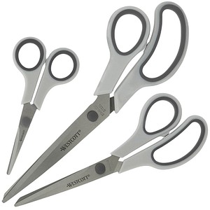 4027521525580 - Scheren-Set Easy Grip Edelstahl rostfrei 13 21 25cm anthrazit lichtgrau 4027521525580 3 Stück