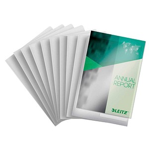 4002432307708 - Sichthüllen Maxi 4053-00-00 mit Falte mit Beschriftungsfenster A4 transparent genarbt oben & rechts offen 020mm 4002432307 10 Stück